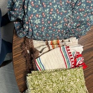 Mixed Bohemian Fabric Bundle - Floral & Embroidered Pieces